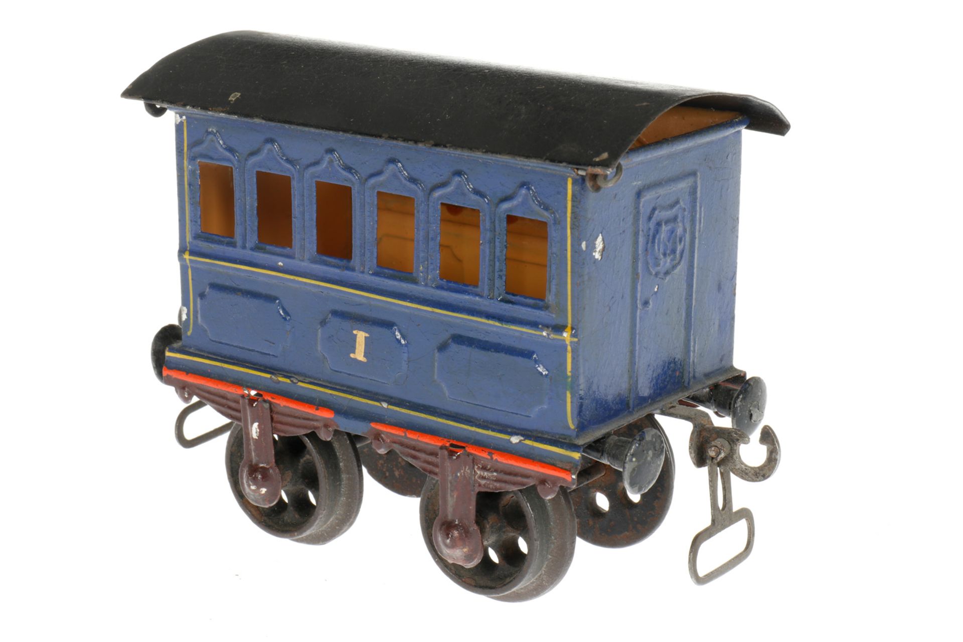 Märklin Personenwagen 1805, S 1, uralt, blau, HL, mit Gussrädern und Bügelkupplungen, kleine - Image 2 of 5