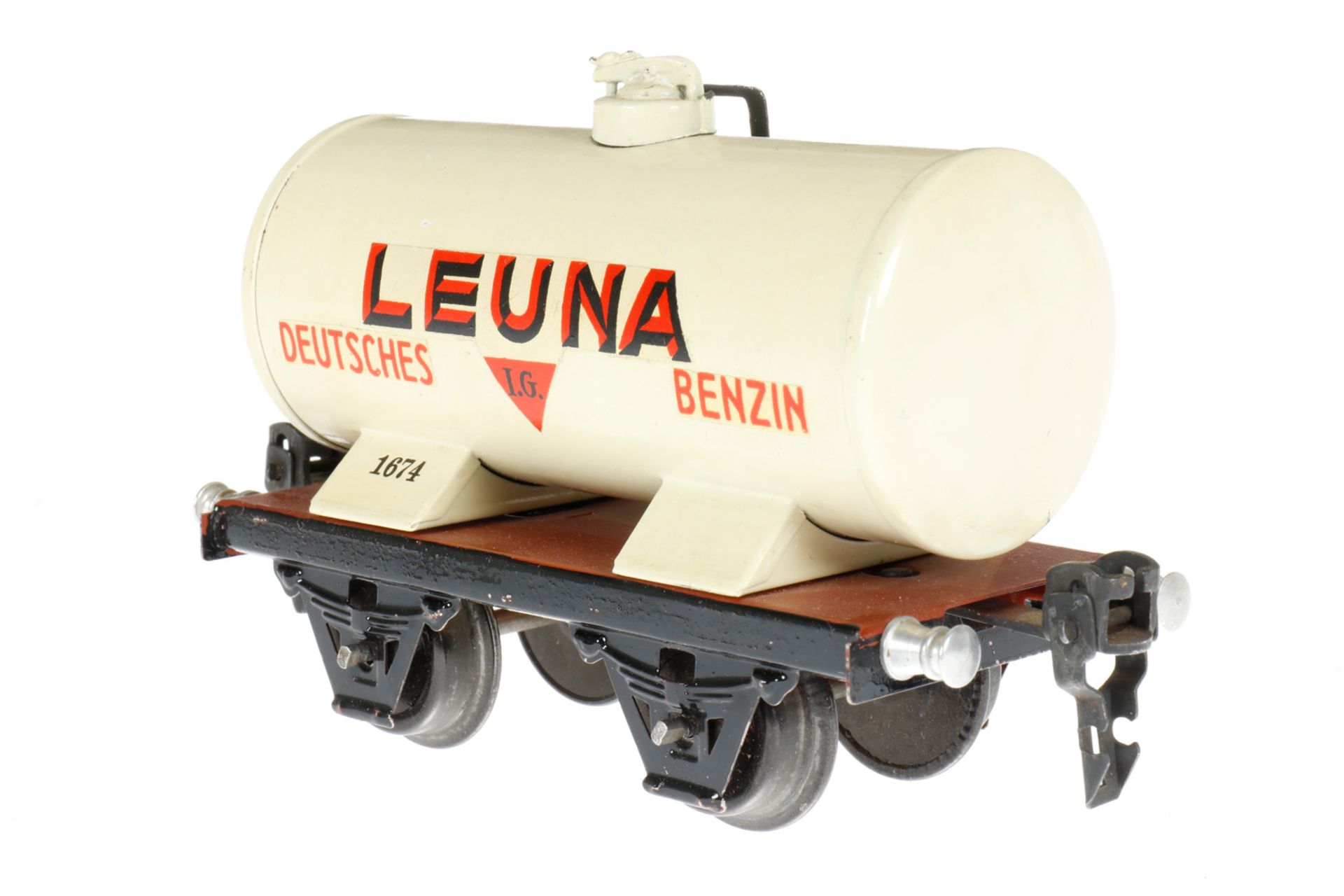 Märklin Leuna Kesselwagen 1674, S 0, HL, LS und gealterter Lack, L 13, im besch. OK, sonst Z 2 - Image 2 of 5