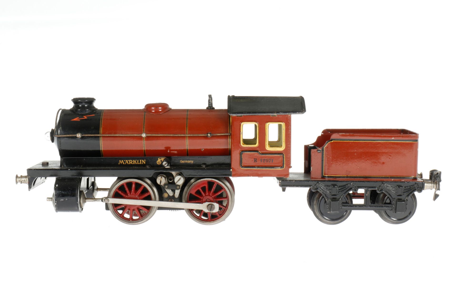 Märklin B-Dampflok R 12971, S 1, elektr., braun/schwarz, mit Tender und 1 el. bel. Stirnlampe, LS tw