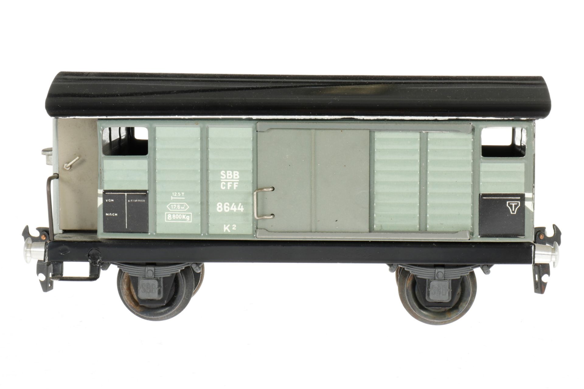 Buco gedeckter Güterwagen 8644, S 0, hellgrau, L 18, Z 3