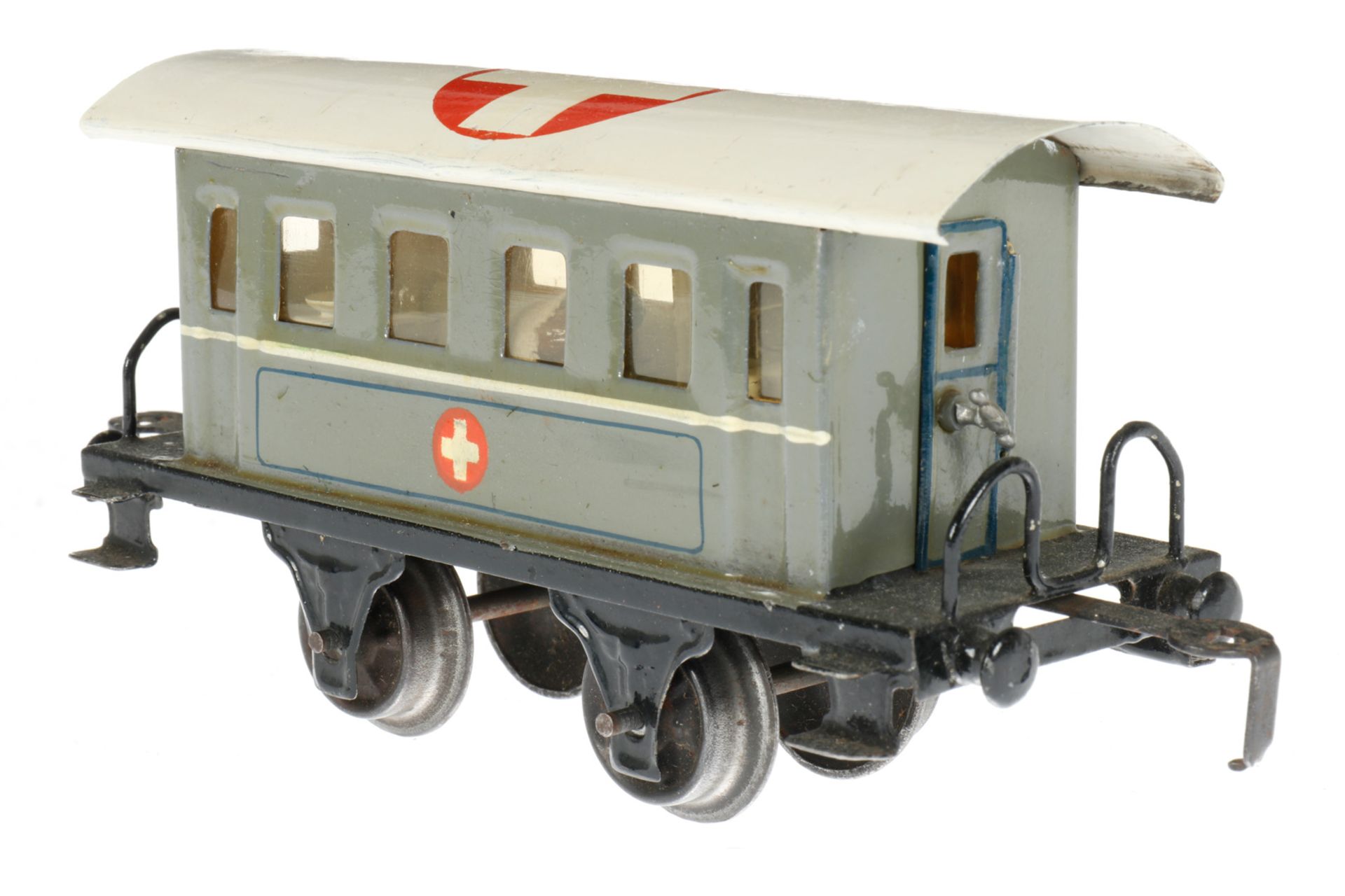 Märklin Sanitätswagen 1828 Op, S 0, HL, mit Operationsraum und Apotheke, 4 AT, Dach tw ausgeb., - Image 3 of 5