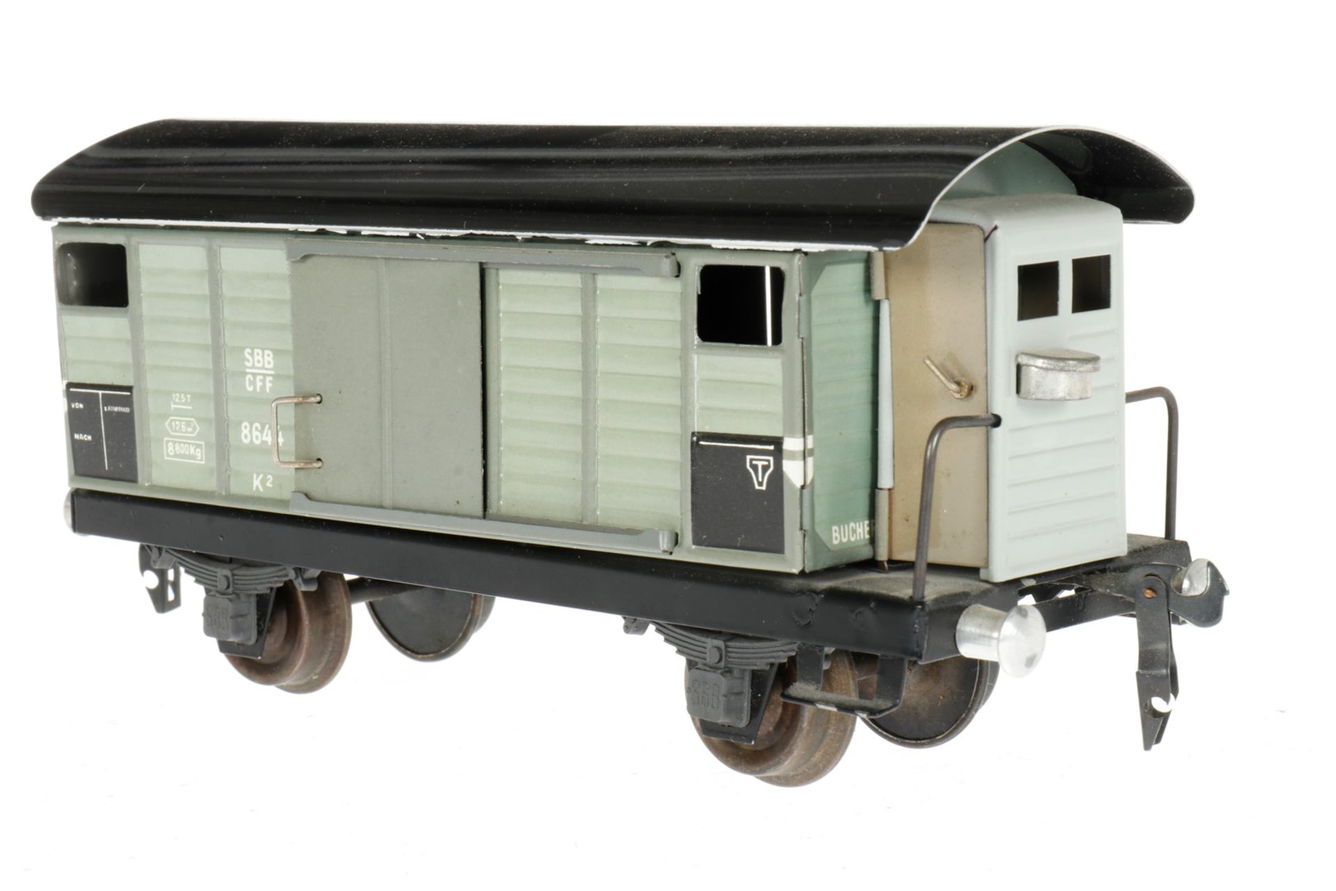 Buco gedeckter Güterwagen 8644, S 0, hellgrau, L 18, Z 3 - Bild 3 aus 4