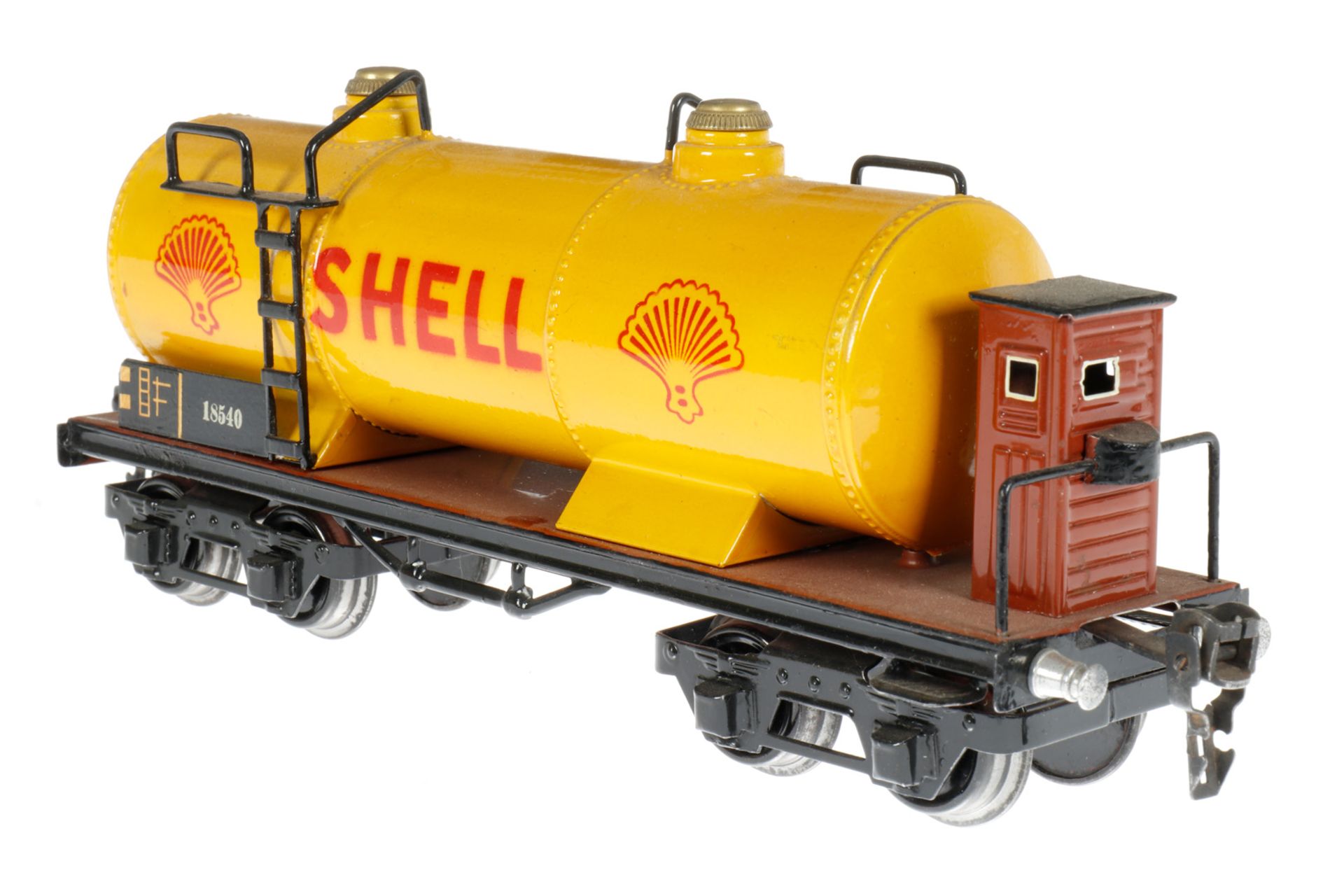 Märklin Shell Kesselwagen 1854, S 0, HL, mit BRH, LS tw ausgeb., gealterter Lack, Rahmen tw - Image 2 of 5