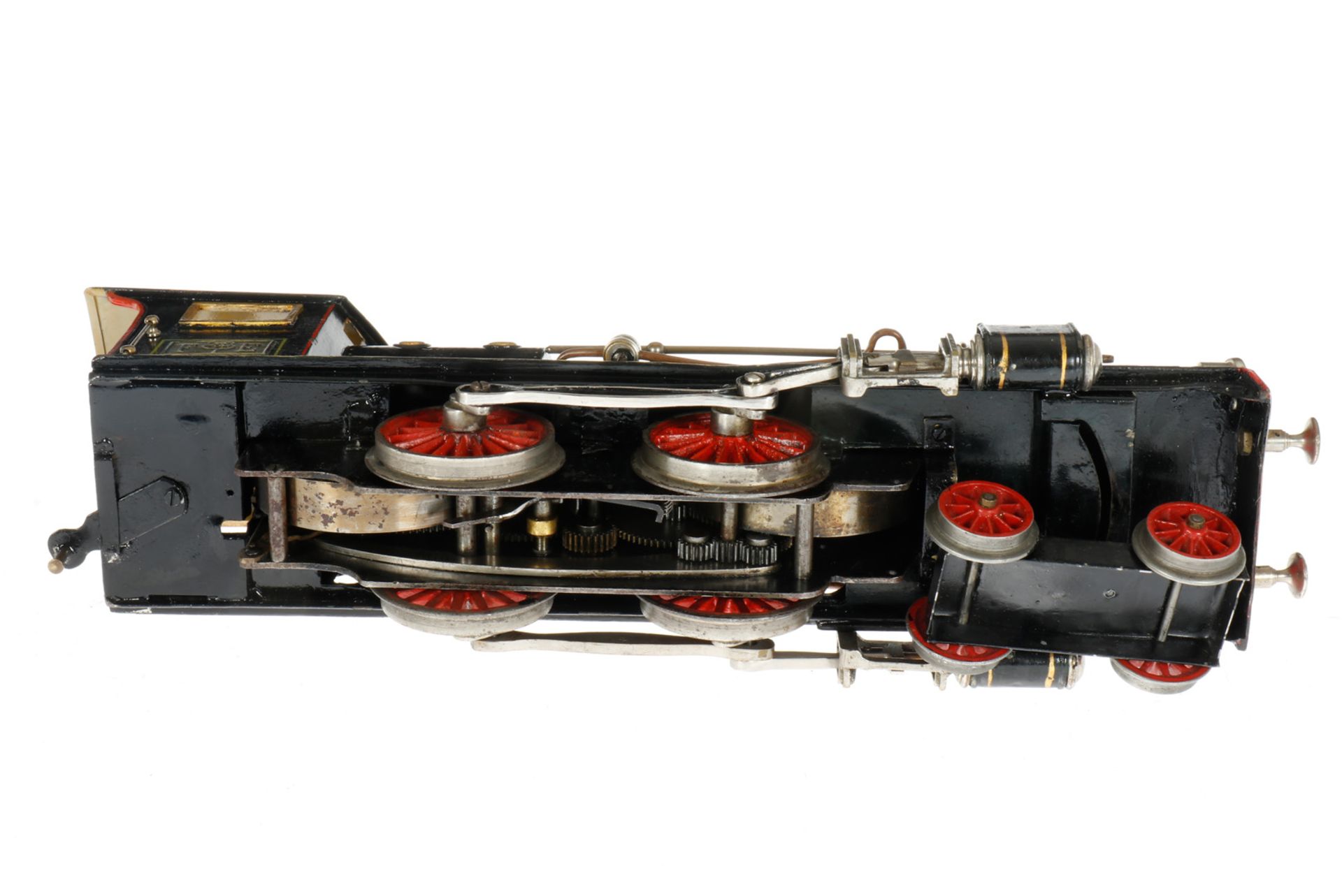 Märklin 2-B Dampflok FE 1021, S 1, uralt, mit Doppel-Uhrwerk, je intakt, schwarz, HL, mit Tender, - Image 4 of 9