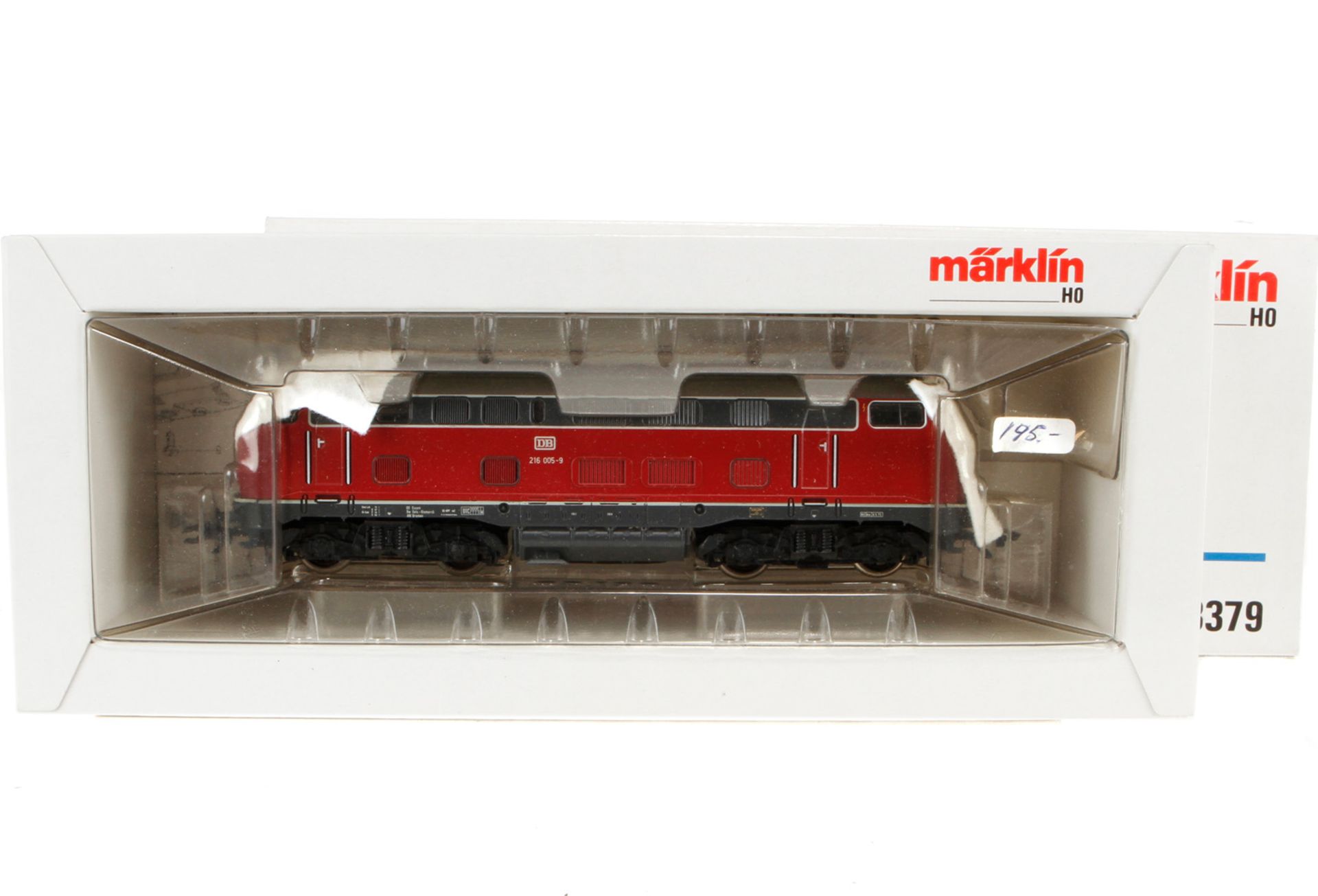 Märklin Diesellok “216 005-9“ 3379, S H0, rot/grau, LS und Alterungsspuren, im leicht besch. OK,
