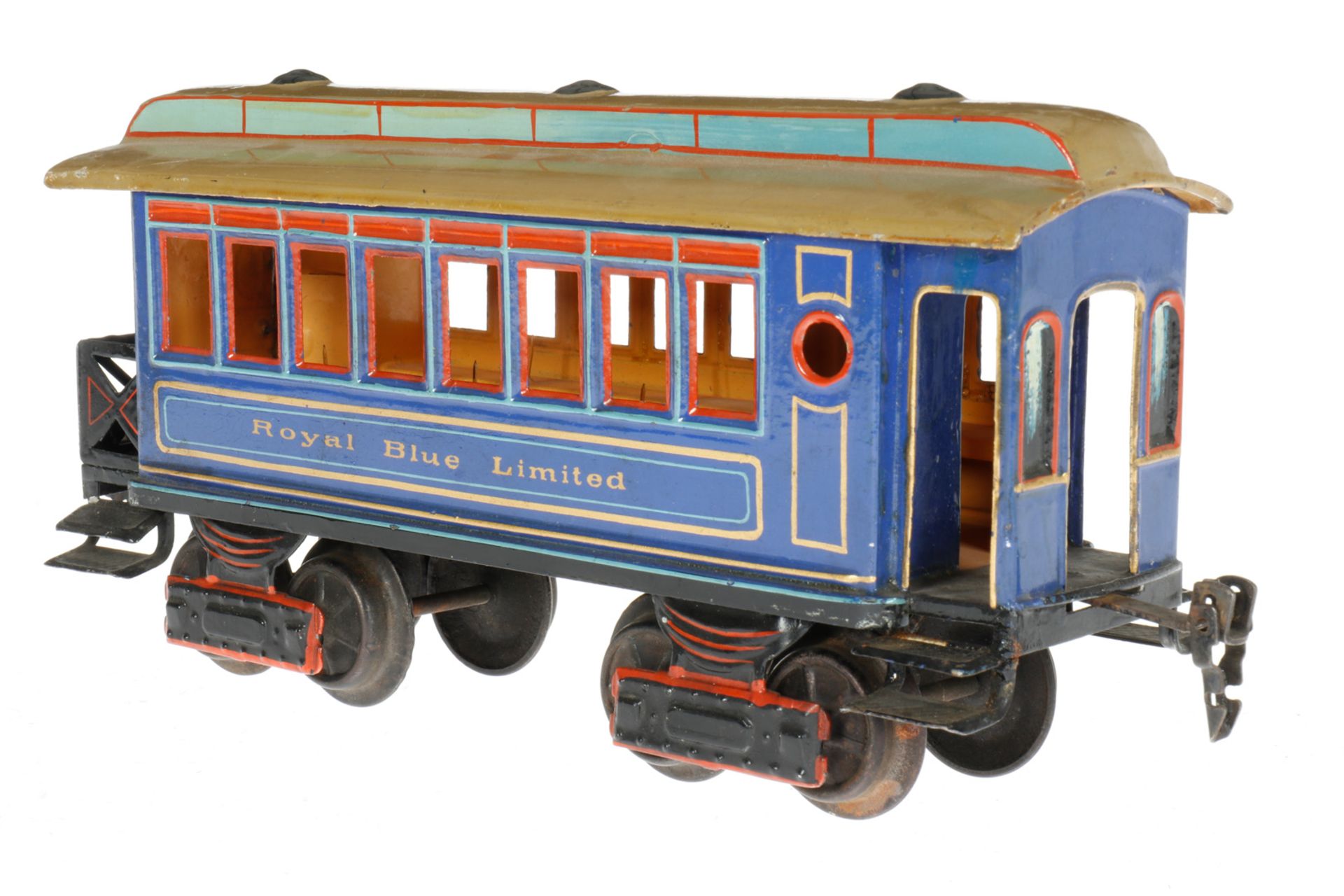Märklin amerikanischer Personenwagen “Royal Blue Limited“ 1882, S 1, uralt, blau, HL, mit 2 - Bild 3 aus 5