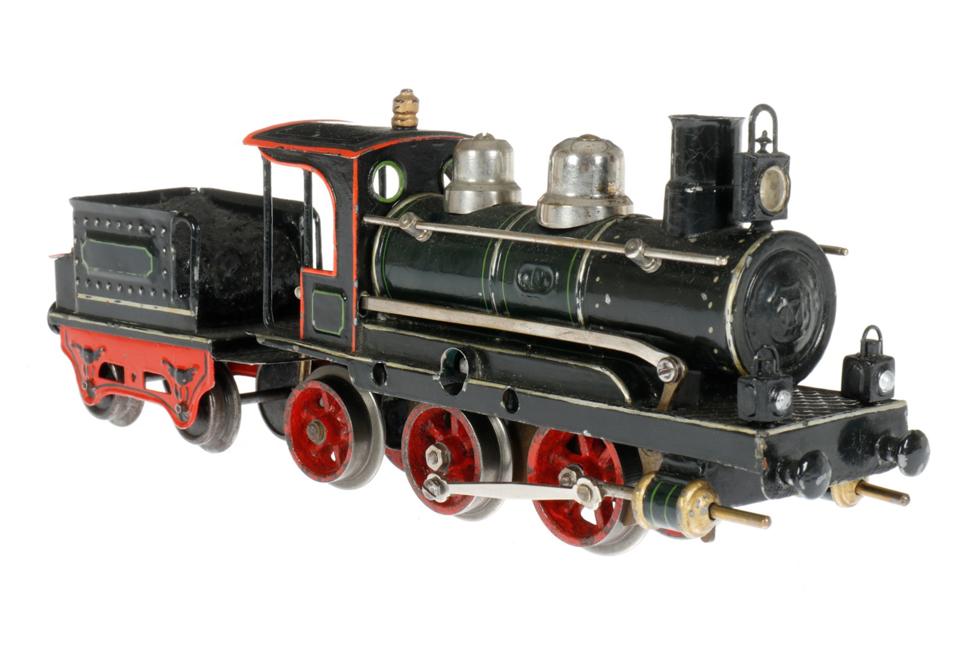 Märklin B-1 Dampflok D 1020, S 0, uralt, Uhrwerk intakt, HL, mit Tender, v+r, Bremse und 3 imit. - Image 2 of 6