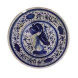 PICCOLA CIOTOLA IN MAIOLICA BIANCA E BLU, FORNACE ROMAGNOLA, XV-XVI SECOLO