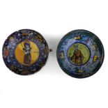 DUE CIOTOLE IN MAIOLICA POLICROMA, FORNACI DI FAENZA, PRIMA META' DEL XVI SECOLO