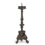 CANDELABRO IN BRONZO PATINATO, XIX SECOLO