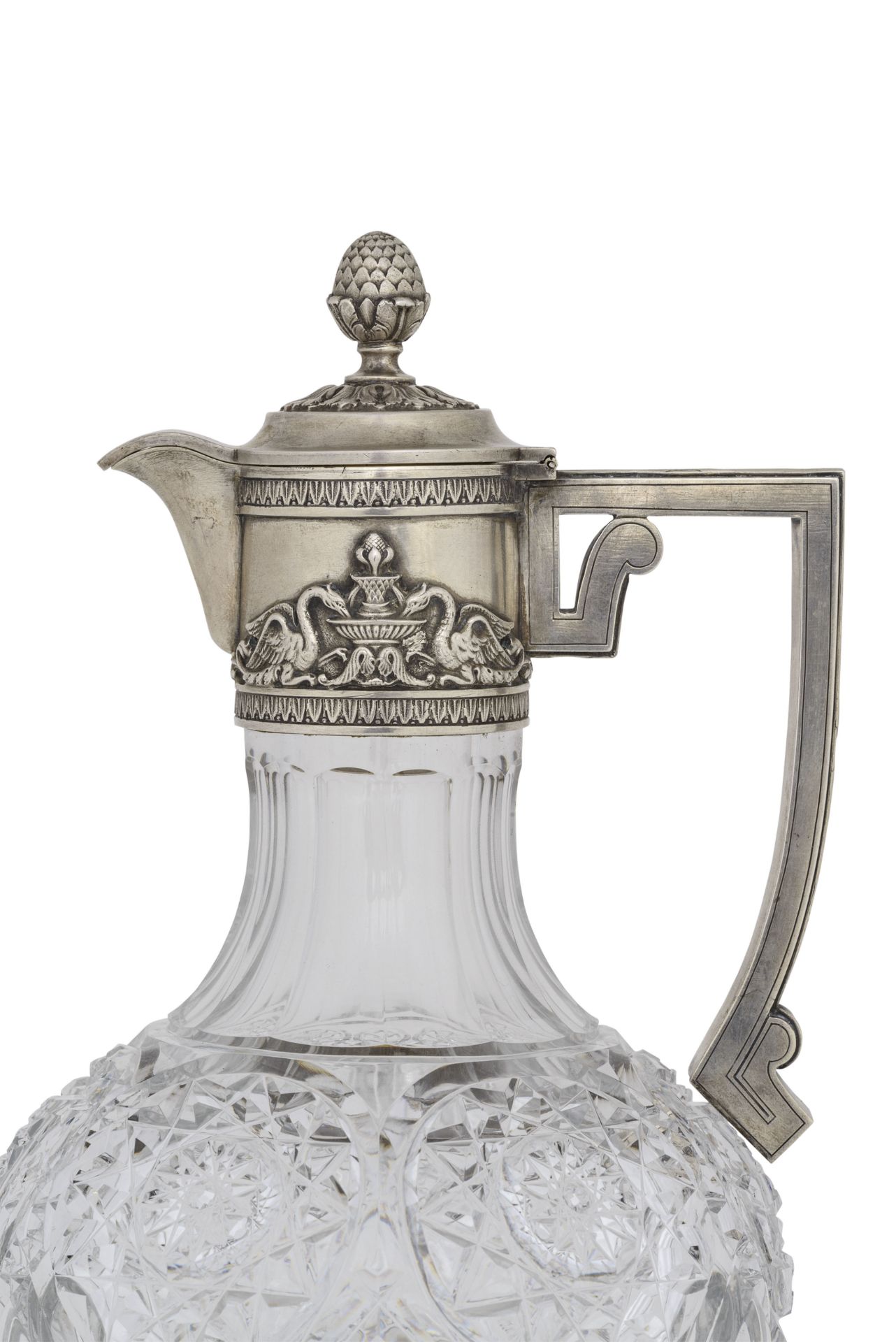 CARAFFA IN CRISTALLO E ARGENTO, MOSCA, 1908-1917, ORAFO K. FABERGE, BOLLO CON INSEGNE IMPERIALI - Bild 2 aus 2