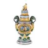 VASO IN MAIOLICA POLICROMA, FORNACE DEL XIX SECOLO