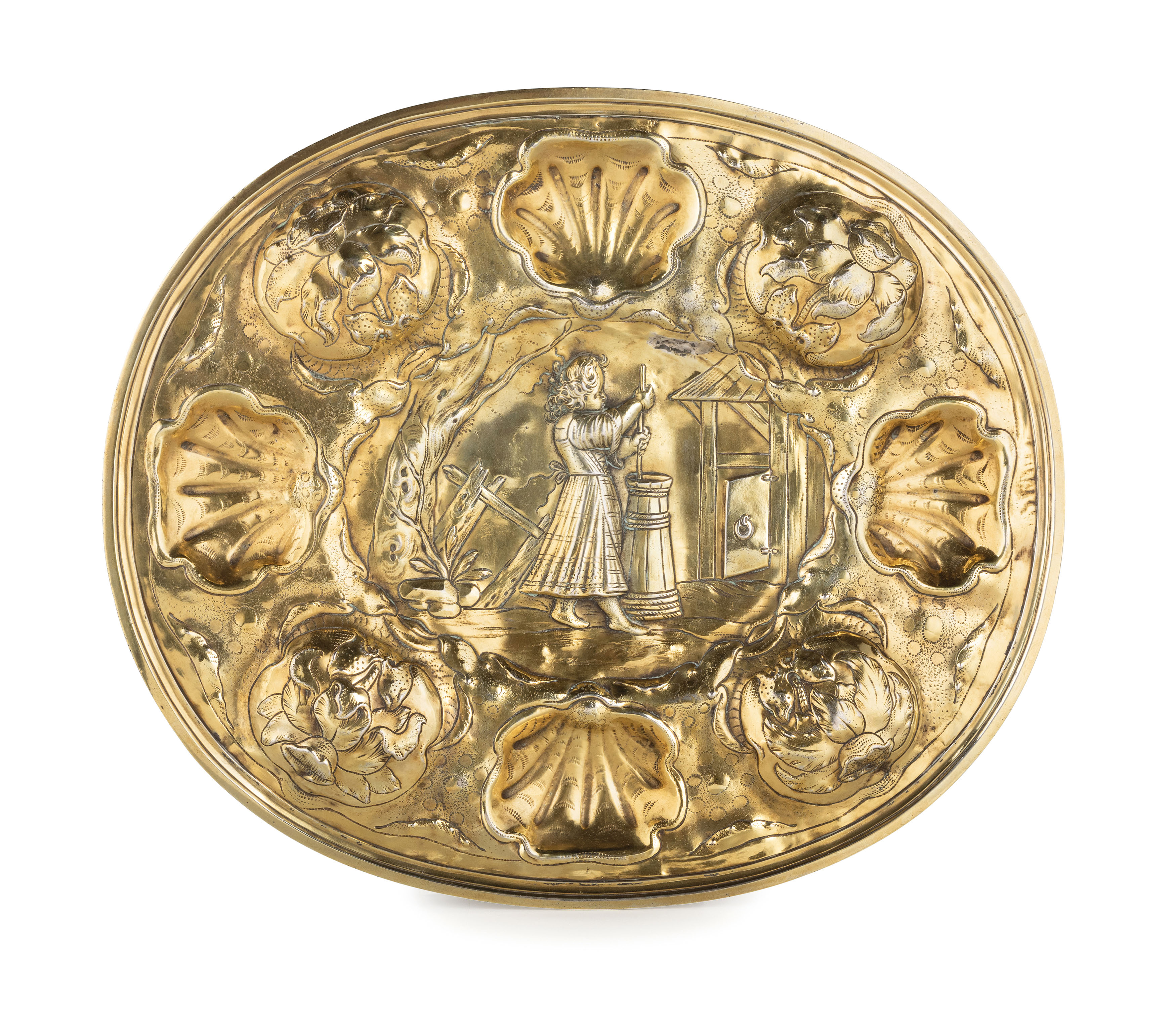 VASSOIO IN ARGENTO DORATO, GERMANIA, XVIII SECOLO