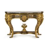 TAVOLO CONSOLE IN LEGNO, TARTARUGA E BRONZO DORATO, PARIGI, SECONDA META' DEL XIX SECOLO