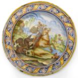 GRANDE PIATTO IN MAIOLICA POLICROMA, FORNACE MERIDIONALE, INIZIO XX SECOLO