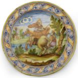 GRANDE PIATTO IN MAIOLICA POLICROMA, FORNACE MERIDIONALE, INIZIO XX SECOLO