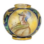 BOCCIA IN MAIOLICA POLICROMA, FORNACE BARTOLO, CALTAGIRONE, XIX SECOLO