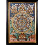 UN TANGKA MANDALA INCORNICIATO, TIBET, XIX-XX SECOLO