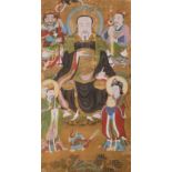 PREMIUM - GRANDE DIPINTO POLICROMO SU SETA DI DIVINITA', CINA, META' DINASTIA MING (1368-1644)