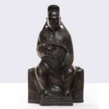 PREMIUM - GRANDE FIGURA IN BRONZO DEL DIO DAOISTA WENCHANG WANG, CINA