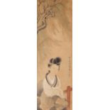 DIPINTO SU CARTA A COLORI RAFFIGURANTE FIGURA FEMMINILE, CINA, DINASTIA QING (1644-1912)