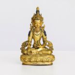 FIGURA DI VAJRASATTVA IN BRONZO DORATO, SINO-TIBET, DINASTIA QING, XVIII- XIX SECOLO