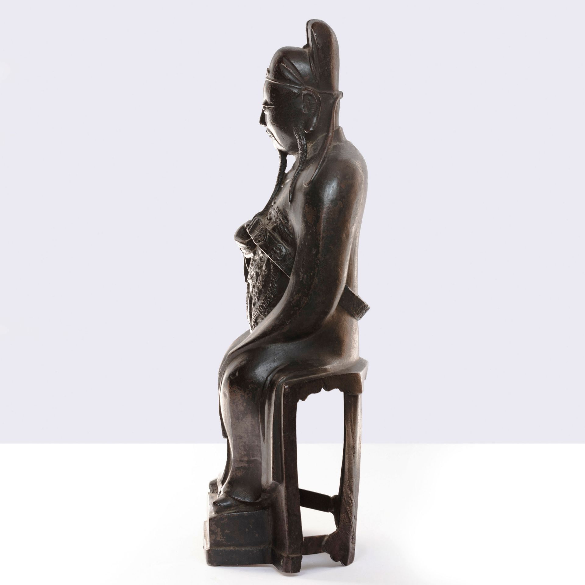 PREMIUM - GRANDE FIGURA IN BRONZO DEL DIO DAOISTA WENCHANG WANG, CINA - Image 2 of 5