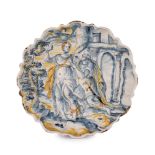 CRESPINA IN MAIOLICA POLICROMA, FORNACE DI FAENZA, FINE DEL XVI SECOLO