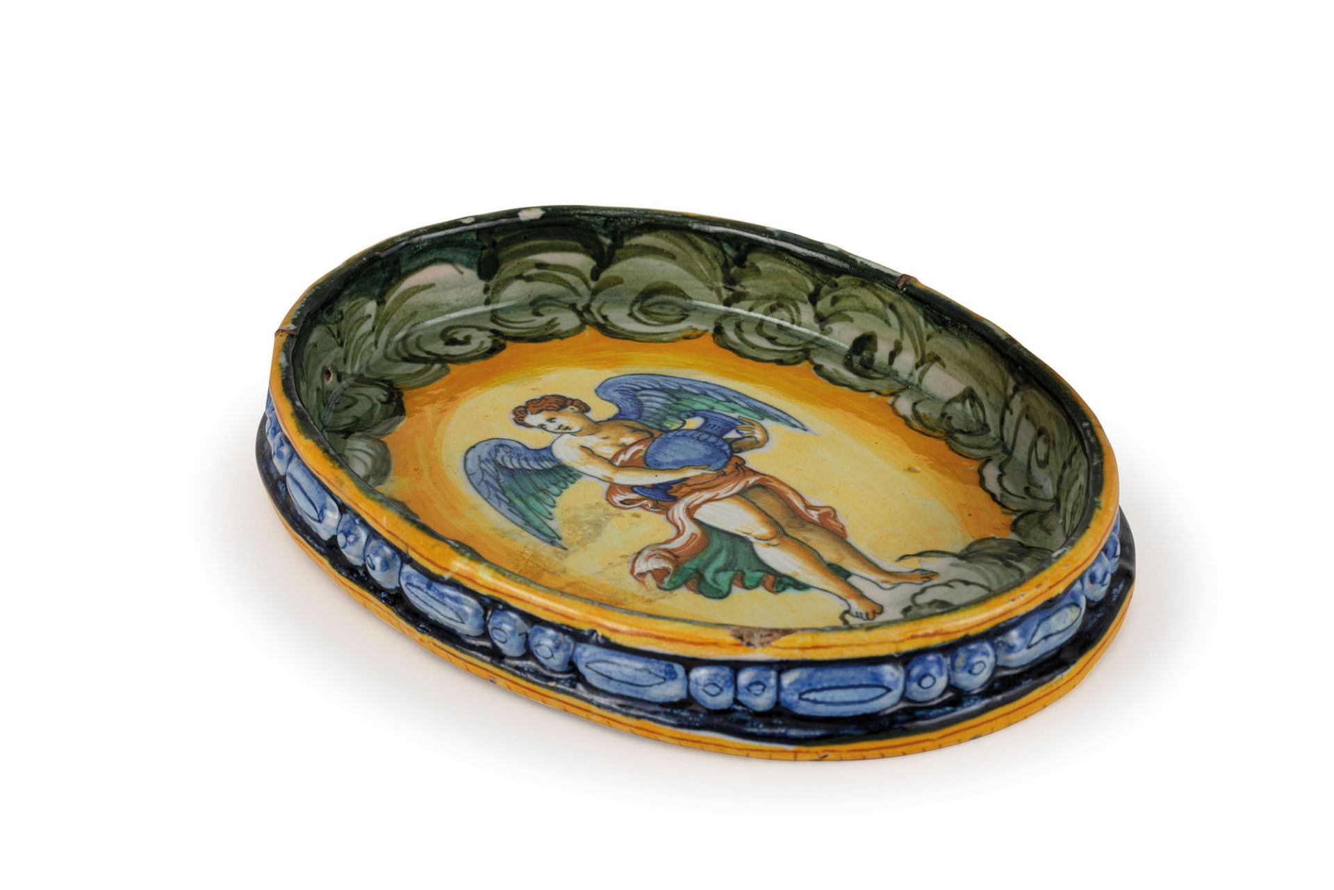 ELEMENTO IN MAIOLICA POLICROMA, FORNACE URBINATE DELLA META' DEL XVI SECOLO - Bild 2 aus 2