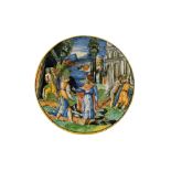 PIATTO IN MAIOLICA POLICROMA, BOTTEGA DI GUIDO DI MERLINO, URBINO, META' DEL XVI SECOLO