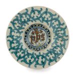 PIATTELLO IN MAIOLICA POLICROMA, FORNACE DI DERUTA, TARDO XVI SECOLO