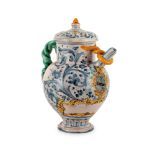 CHEVRETTE IN MAIOLICA POLICROMA, FORNACE DI SAN QUIRICO D'ORCIA, DATATO 1690