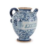 CHEVRETTE IN MAIOLICA BIANCA E BLU, FORNACE ROMANA, XVII SECOLO