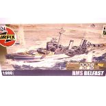 Airfix 1/600 scale HMS Belfast. P&P Group 1 (£14+VAT for the first lot and £1+VAT for subsequent