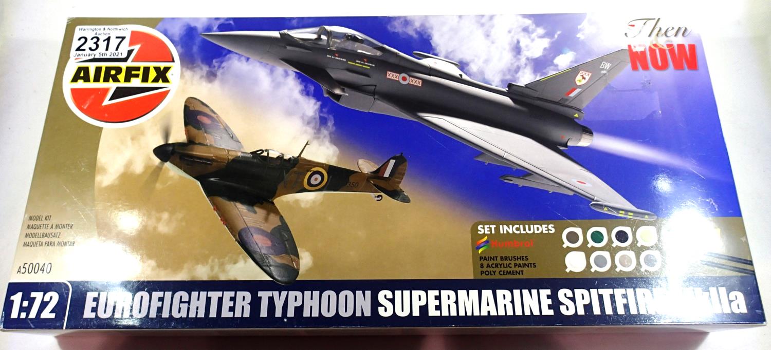 Airfix A50040 1/72 scale then and now Eurofighter Typhoon and Supermarine Spitfire. P&P Group 1 (£