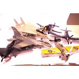 Quantity of kit built approximately 1/48 scale plastic model aircraft, ex display, small parts