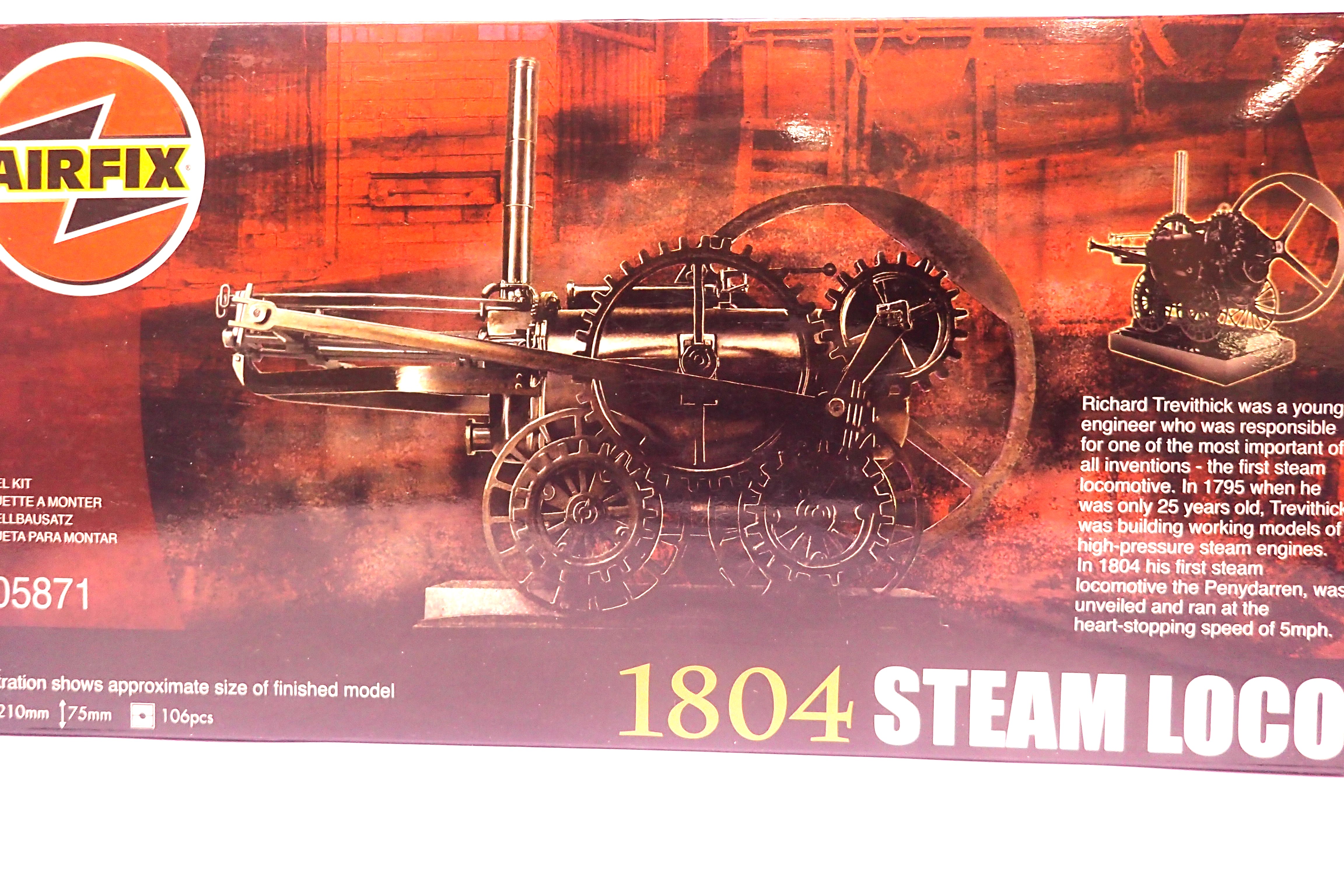 Airfix AO5871 1804 steam loco plastic kit. P&P Group 1 (£14+VAT for the first lot and £1+VAT for