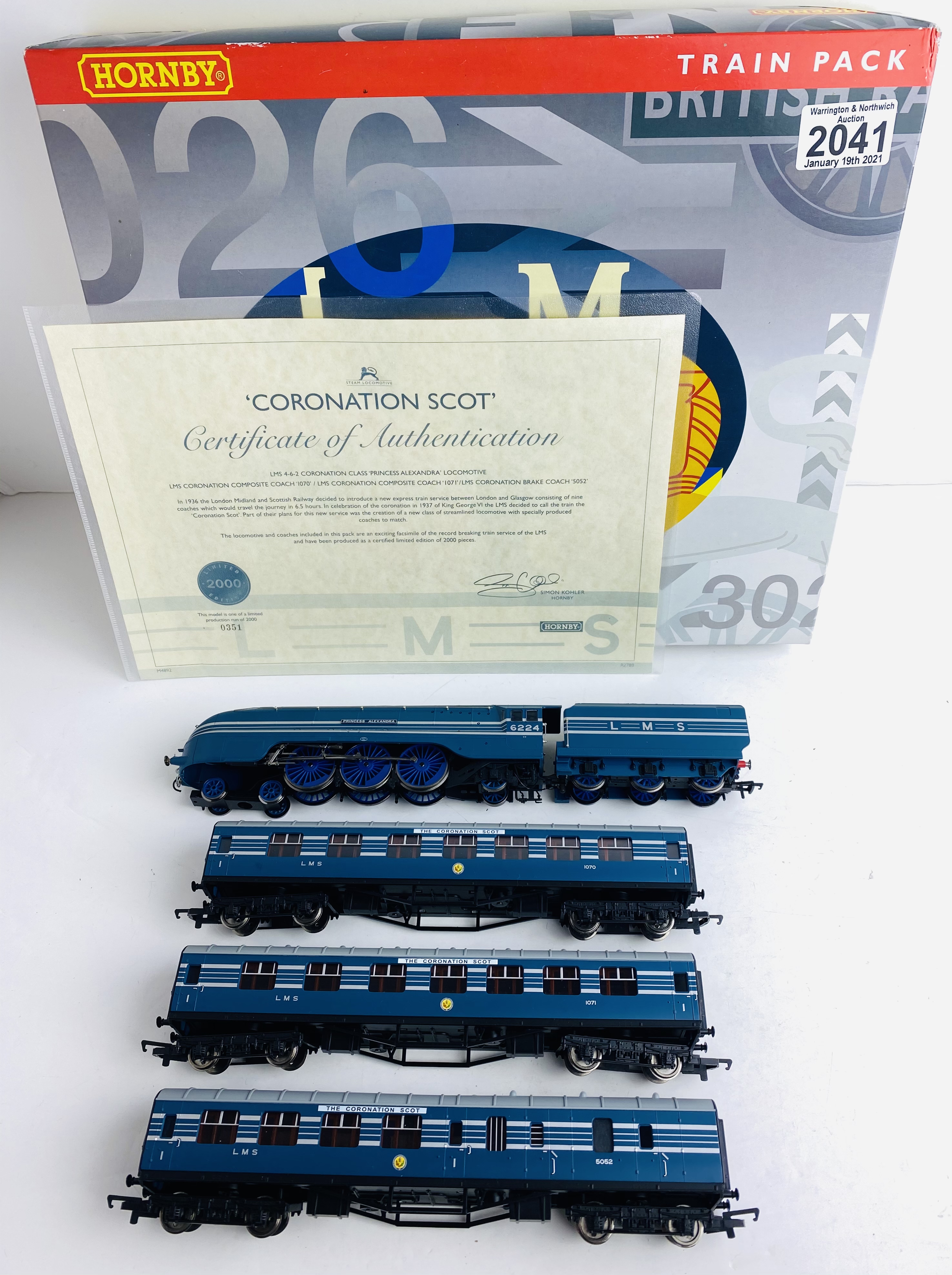 Hornby OO Gauge Coronation Train Pack LMS Blue Boxed P&P Group 1 (£14+VAT for the first lot and £1+