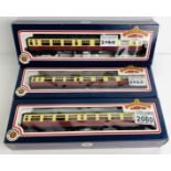 3x Bachmann OO Gauge 63ft Crimson / Cream Coaches - Boxed P&P Group 1 (£14+VAT for the first lot and
