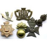 Six British Army Cap Badges. P&P Group 2 (£18+VAT for the first lot and £3+VAT for subsequent lots)