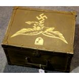 German WWII type Luftwaffe Boot Locker Box. P&P Group 2 (£18+VAT for the first lot and £3+VAT for