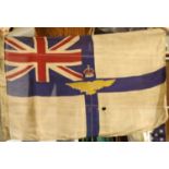 British WWI type Royal Flying Corps flag bearing stamps and dated 1918, 90 x 50 cm. P&P Group 1 (£