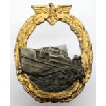 German WWII type Kriegsmarine E-Boat badge, indistinctly marked verso. P&P Group 1 (£14+VAT for