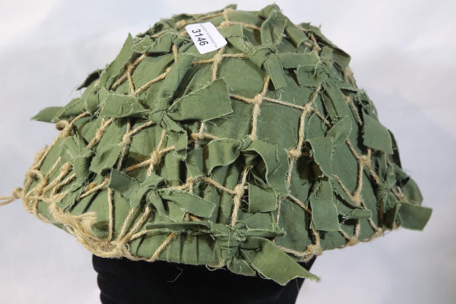 Vietnam War type Vietcong Fibre Helmet, Guerrilla Scarf and Soft Cap. P&P Group 2 (£18+VAT for the