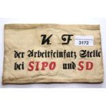 German WWII type Concentration Camp KAPO Guards armband. P&P Group 3 (£25+VAT for the first lot