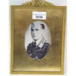 Framed photograph of a German WWII Iron Cross recipient. P&P group 1(£14 + VAT for the first lot and