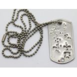 Iraq War type Iraqi dog tag on chain. P&P Group 1 (£14+VAT for the first lot and £1+VAT for