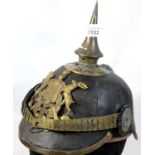 German Imperial WWI type pickelhaube spiked leather helmet, with some replacement parts. P&P Group 3