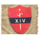 British WWII type 14th Army Division patch. P&P Group 1 (£14+VAT for the first lot and £1+VAT for