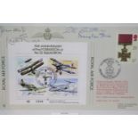 Battle of Britain pilots signatures of Pete Brothers, Jack Rose and Douglas Grice, with a further